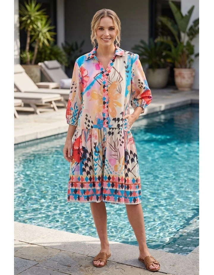 Quincy print dress in Multi image 3