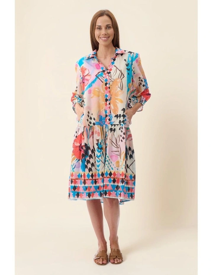 Quincy print dress in Multi image 4