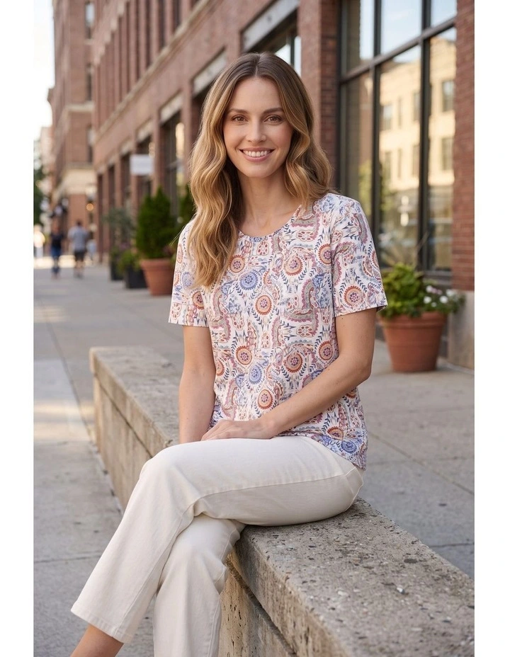 Yvonne print t-shirt in Multi image 3
