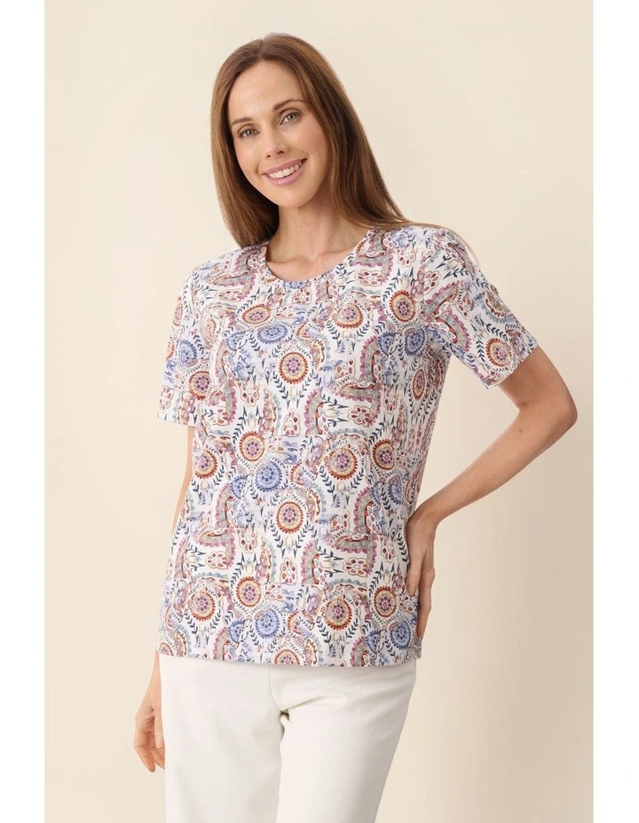 Yvonne print t-shirt in Multi image 4