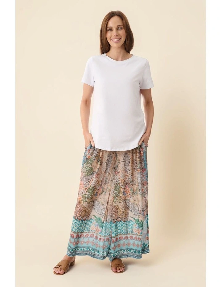 Cassie print pant in Butter image 4