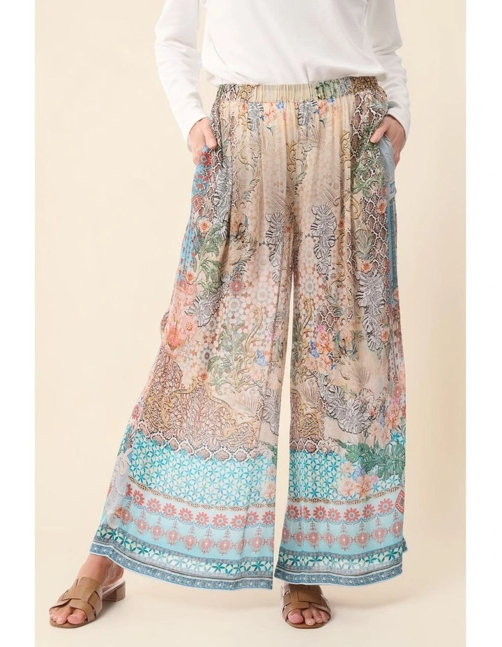 Cassie print pant in Butter image 5