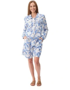 Lucy linen jacket in Blue