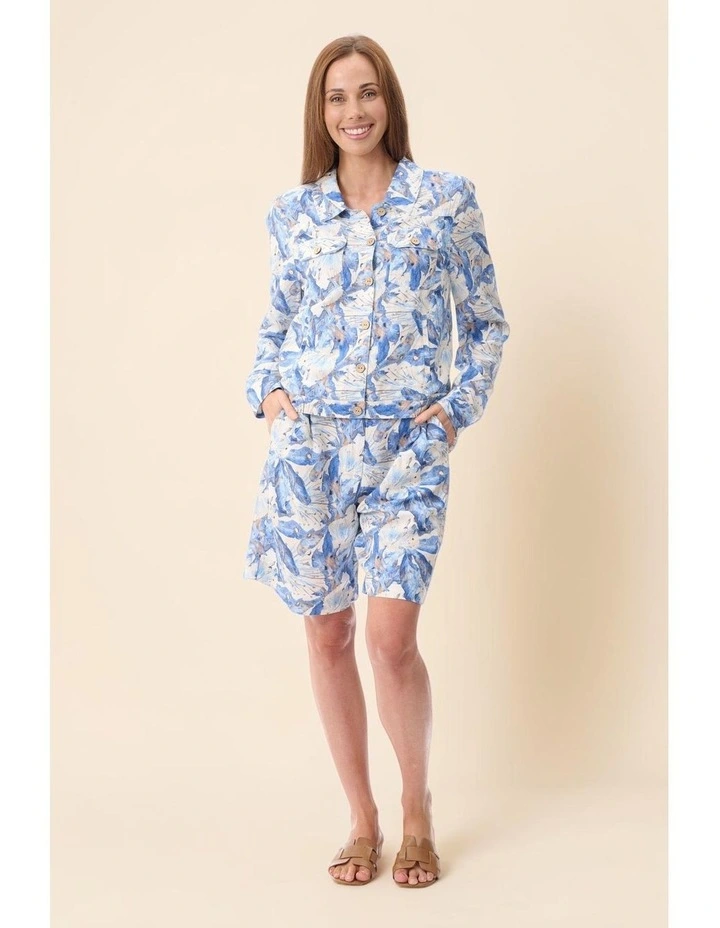 Lucy linen jacket in Blue image 4