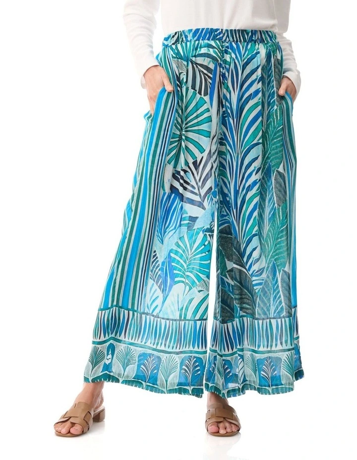 Brittney print pant in Blue image 1
