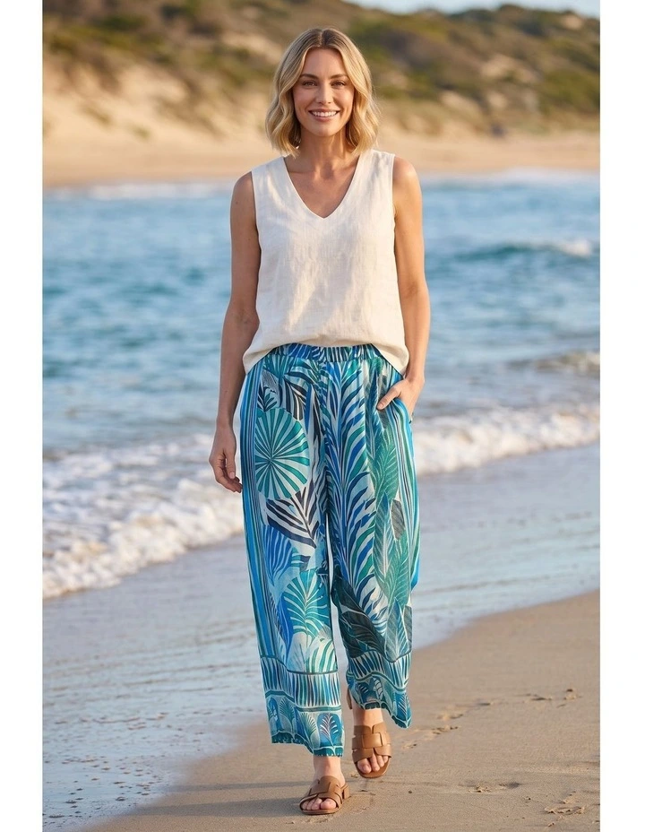 Brittney print pant in Blue image 3
