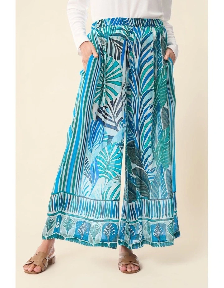 Brittney print pant in Blue image 4