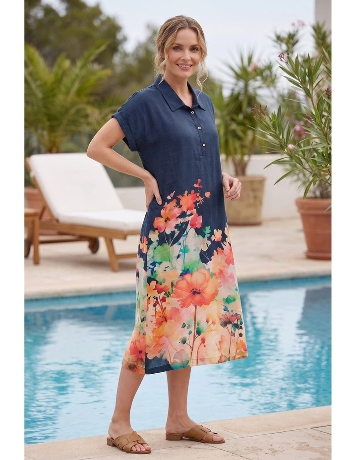Laura shirt dress in Navy image 3