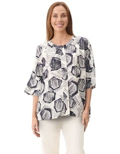 Stella extended sleeve blouse in Black