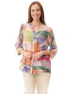 Tabitha 3/4 sleeve shirt in Pink