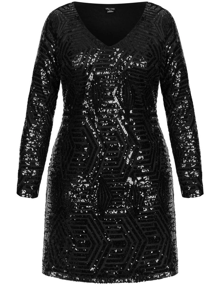 City Chic Bright Lights Dress in Black | MYER