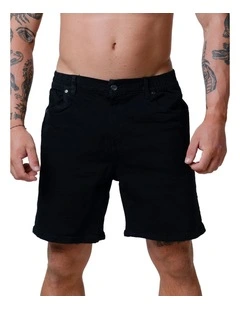 Axis Denim Shorts in Black