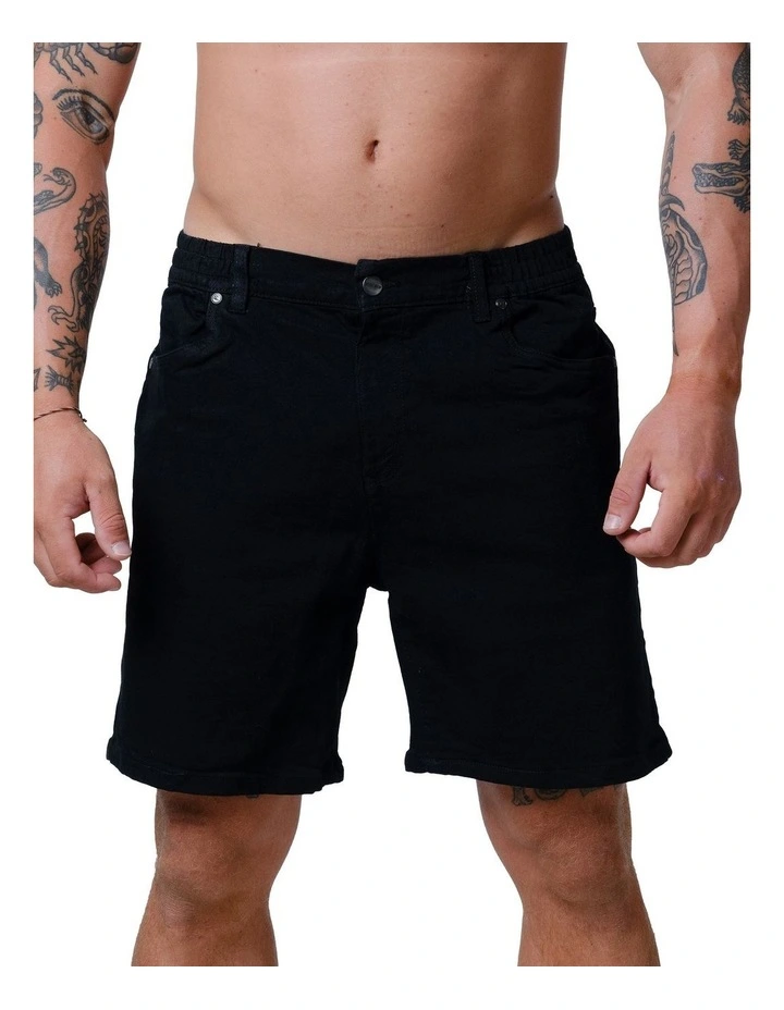 Axis Denim Shorts in Black image 1