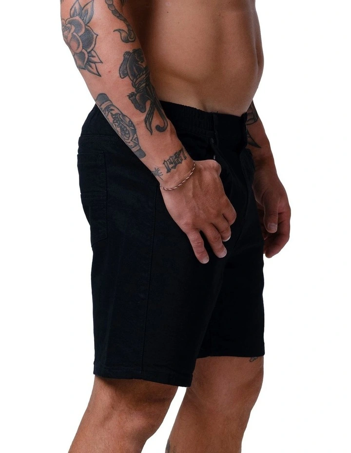 Axis Denim Shorts in Black image 3