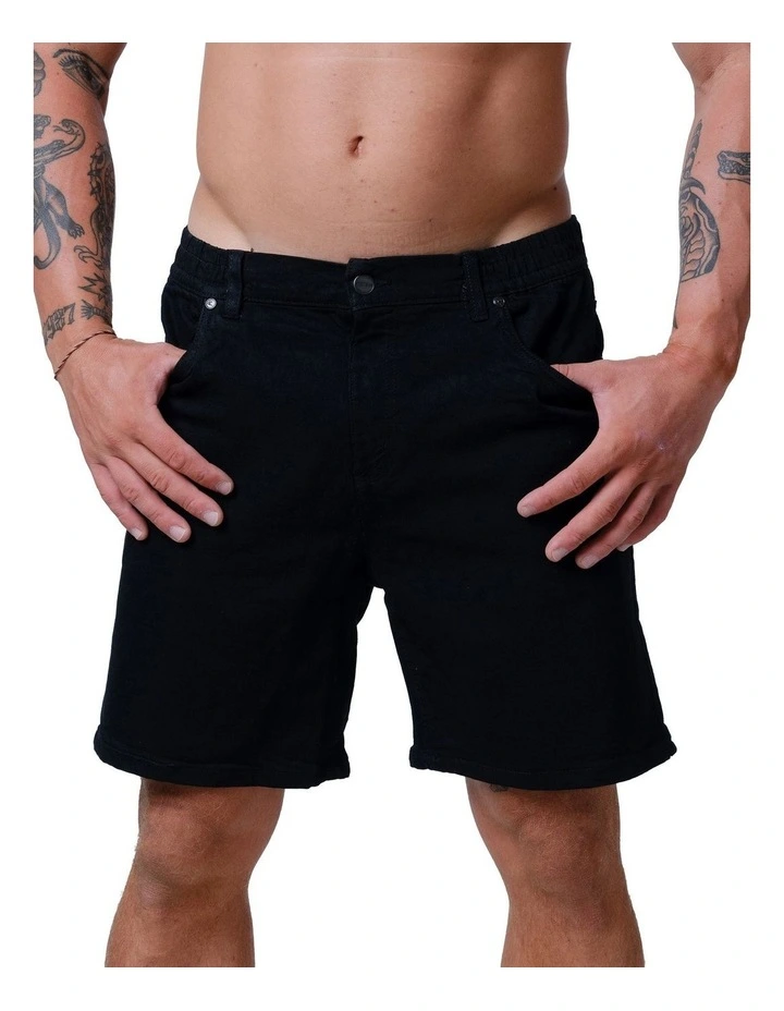 Axis Denim Shorts in Black image 4