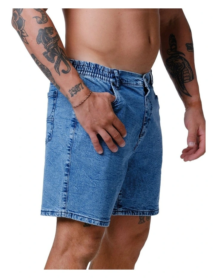 Axis Denim Shorts in Blue image 3