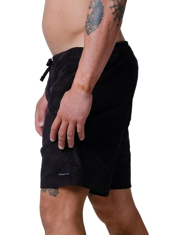 Vacant Cord Shorts in Black image 3