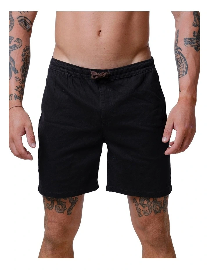 Drop Embroidery Shorts in Black image 1