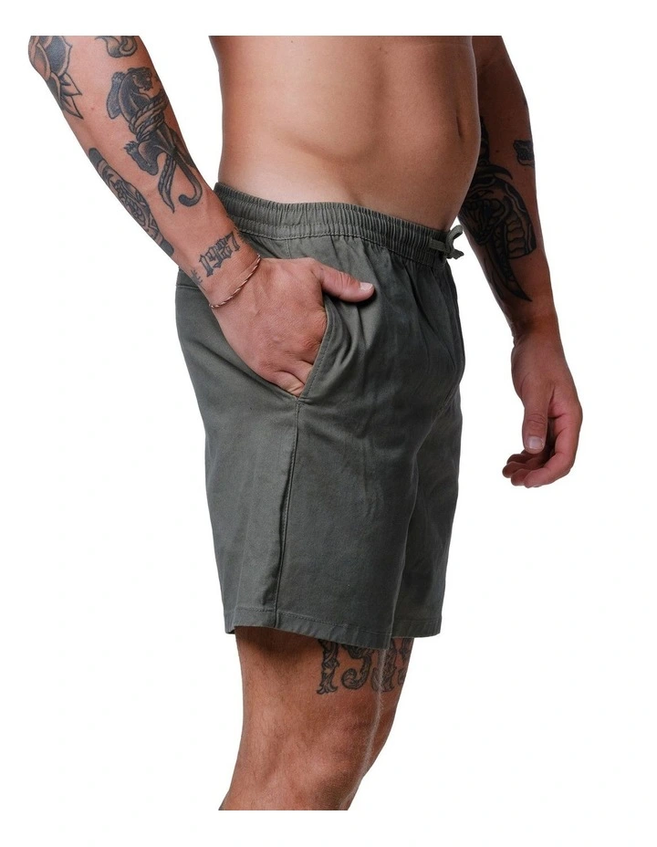 Drop Embroidery Shorts in Green image 4