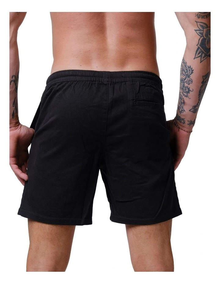 Drop Embroidery Shorts in Black image 2