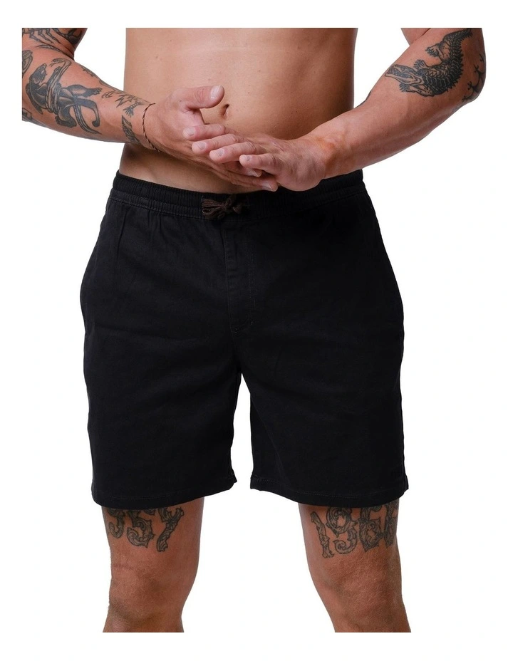 Drop Embroidery Shorts in Black image 5