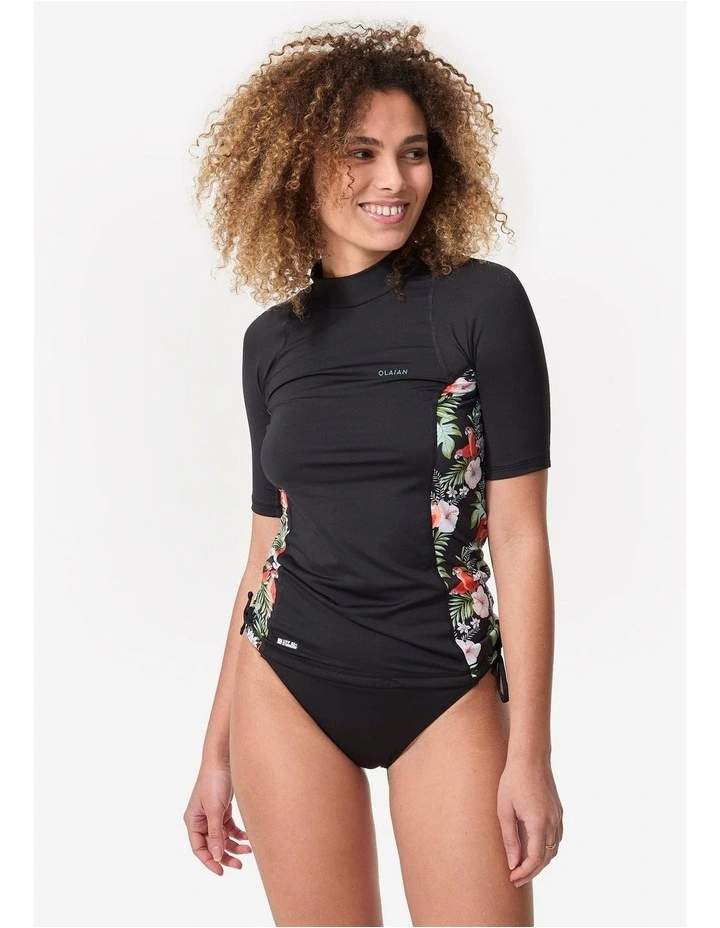 UV-Protective Short Sleeve T-shirt Surf Top 500 in Black image 2