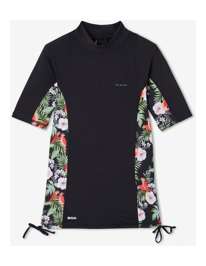 UV-Protective Short Sleeve T-shirt Surf Top 500 in Black image 6