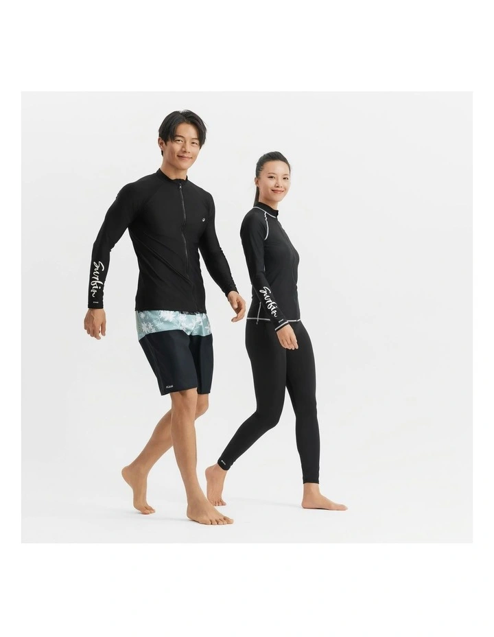 Surfing UV Protection Zip Top in Black image 4