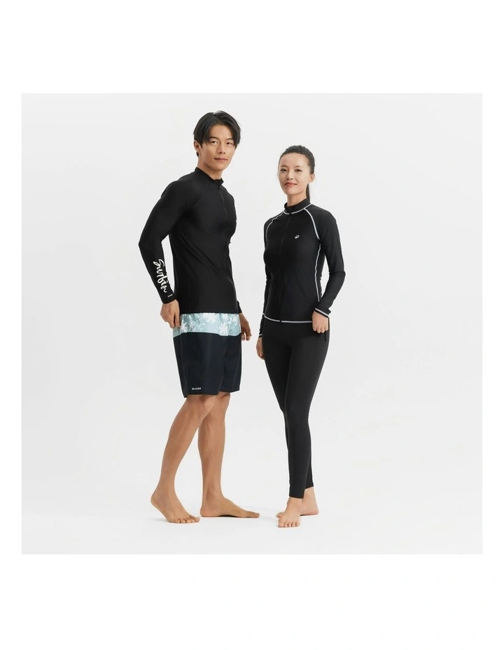 Surfing UV Protection Zip Top in Black image 5