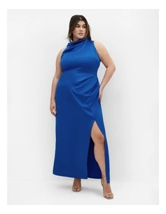 Plus Size Modern Darling Maxi Dress in Blue