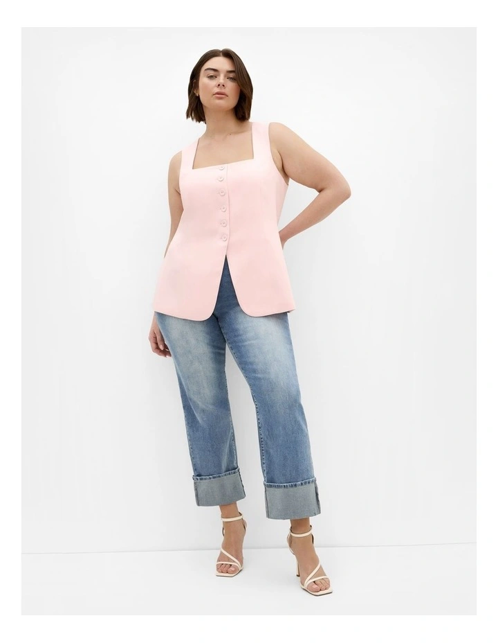 Plus Size Abbie Vest in Baby Pink image 1