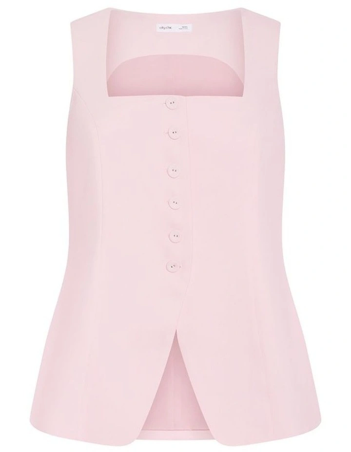 Plus Size Abbie Vest in Baby Pink image 3