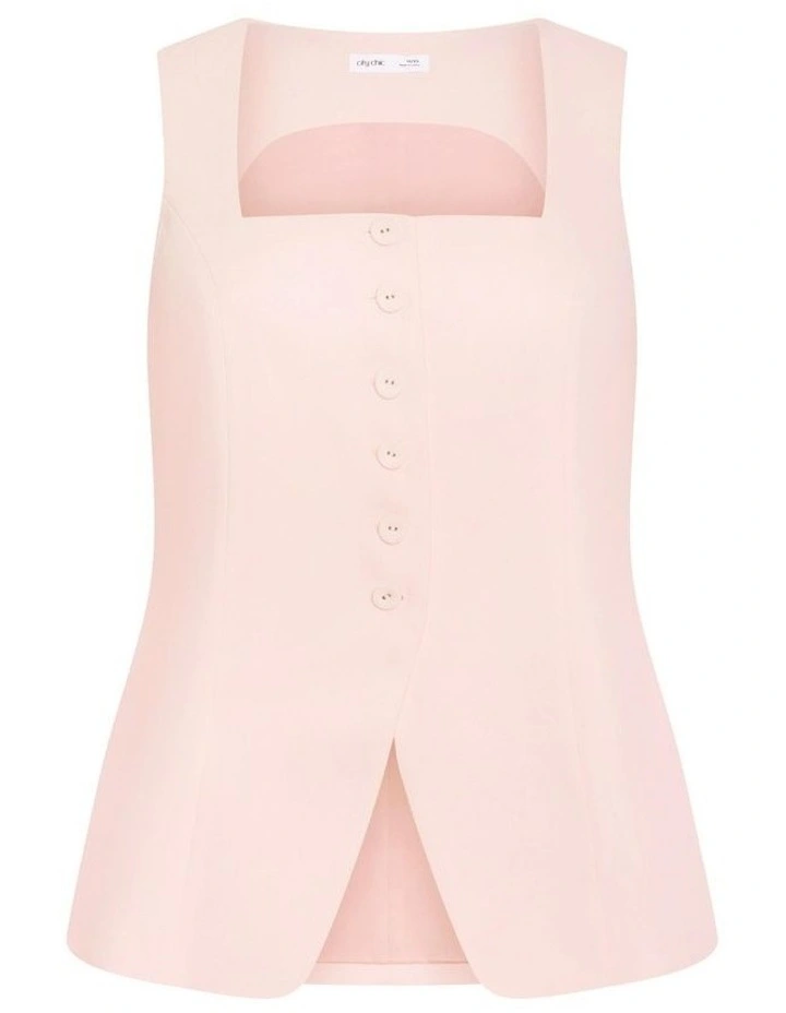 Plus Size Abbie Vest in Baby Pink image 5