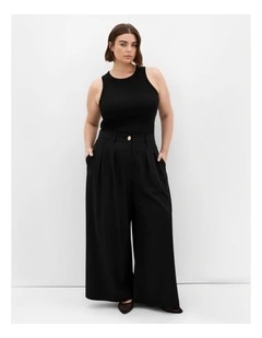 Plus Size Abbigail Wide Leg Pant in Black
