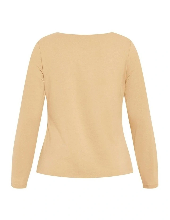 Plus Size Annie V Neck Top in Latte image 6