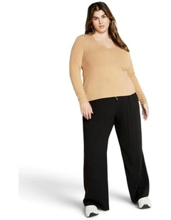 Plus Size Liz Scoop Top in Latte