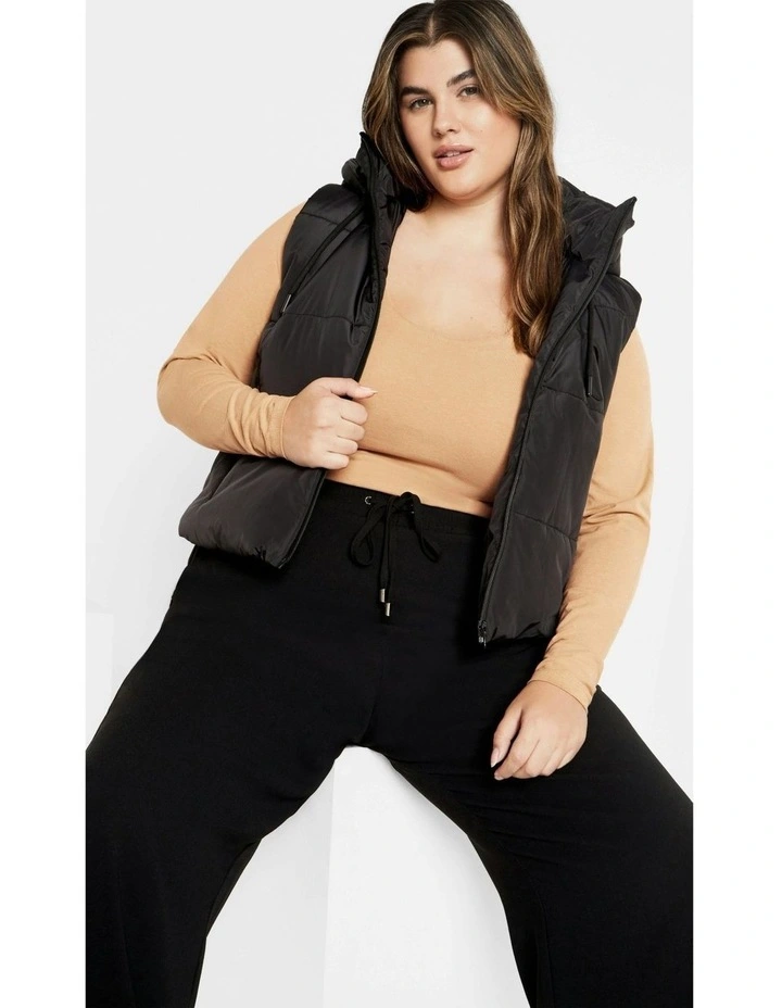 Plus Size Liz Scoop Top in Latte image 2