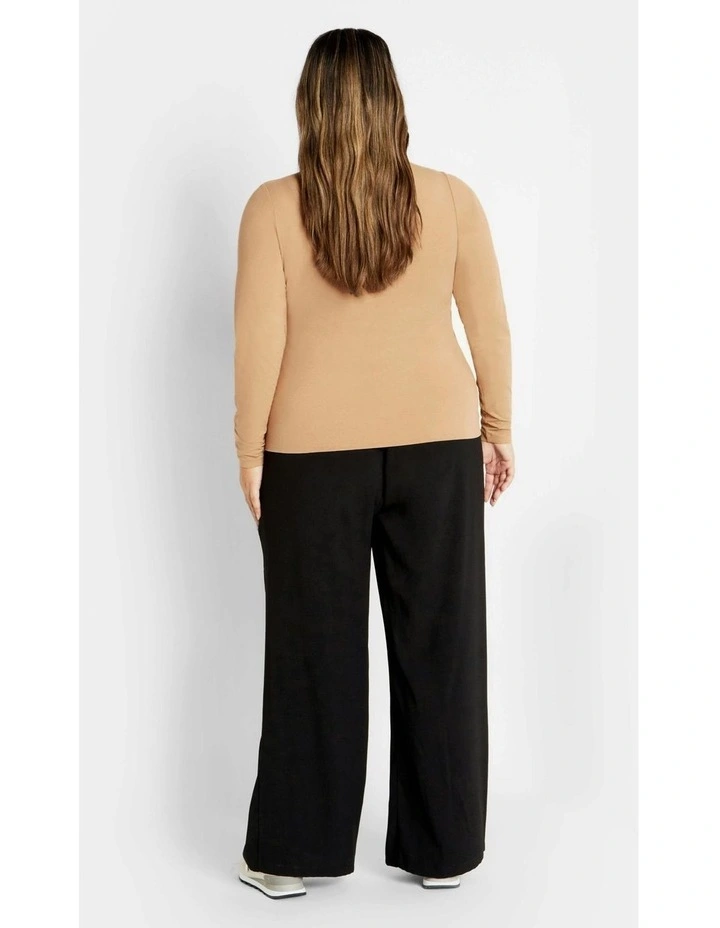 Plus Size Liz Scoop Top in Latte image 4