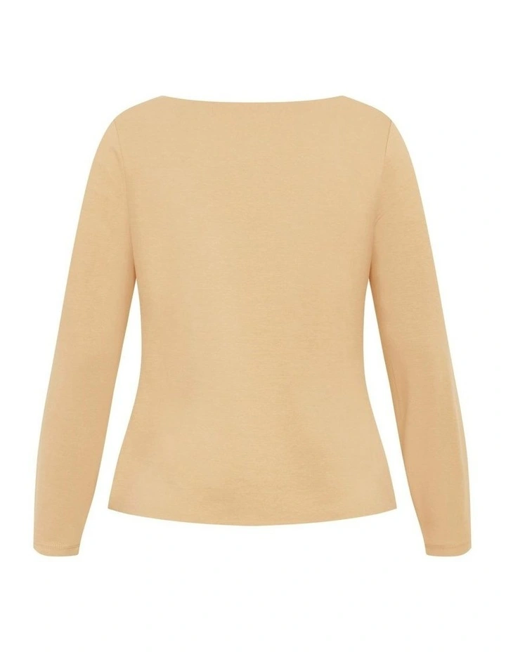 Plus Size Liz Scoop Top in Latte image 6