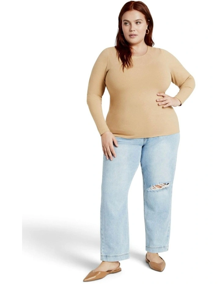 Plus Size Noa Top in Latte image 1