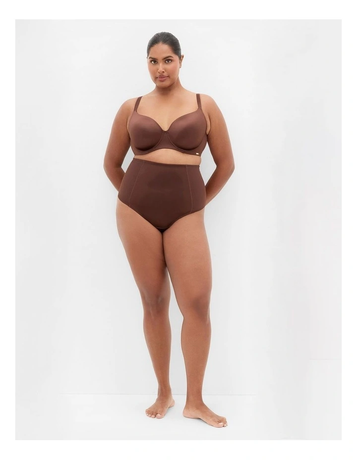 Plus Size Smooth Control Thong in Espresso image 1