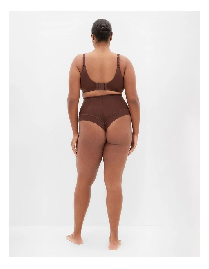 Plus Size Smooth Control Thong in Espresso image 2