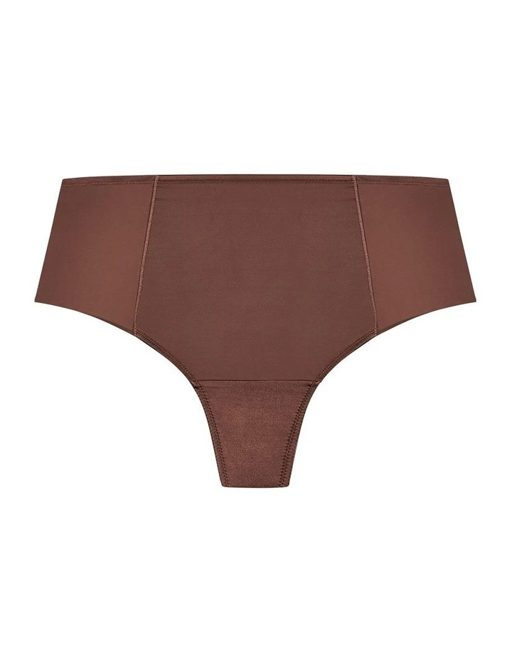Plus Size Smooth Control Thong in Espresso image 3