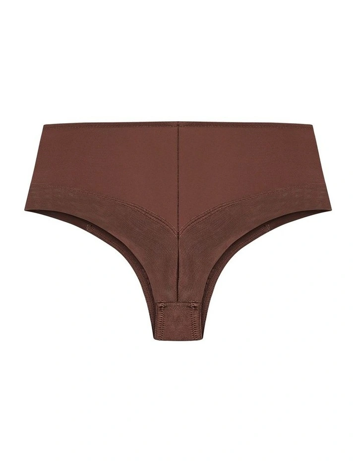 Plus Size Smooth Control Thong in Espresso image 4