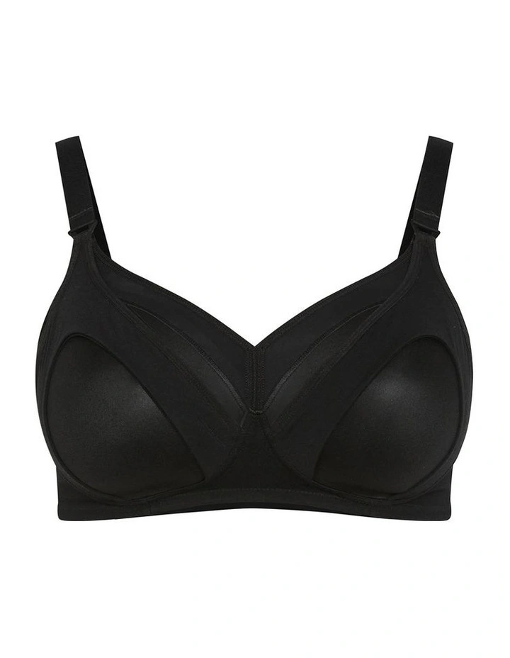 Wireless Maternity Bra in Black image 3