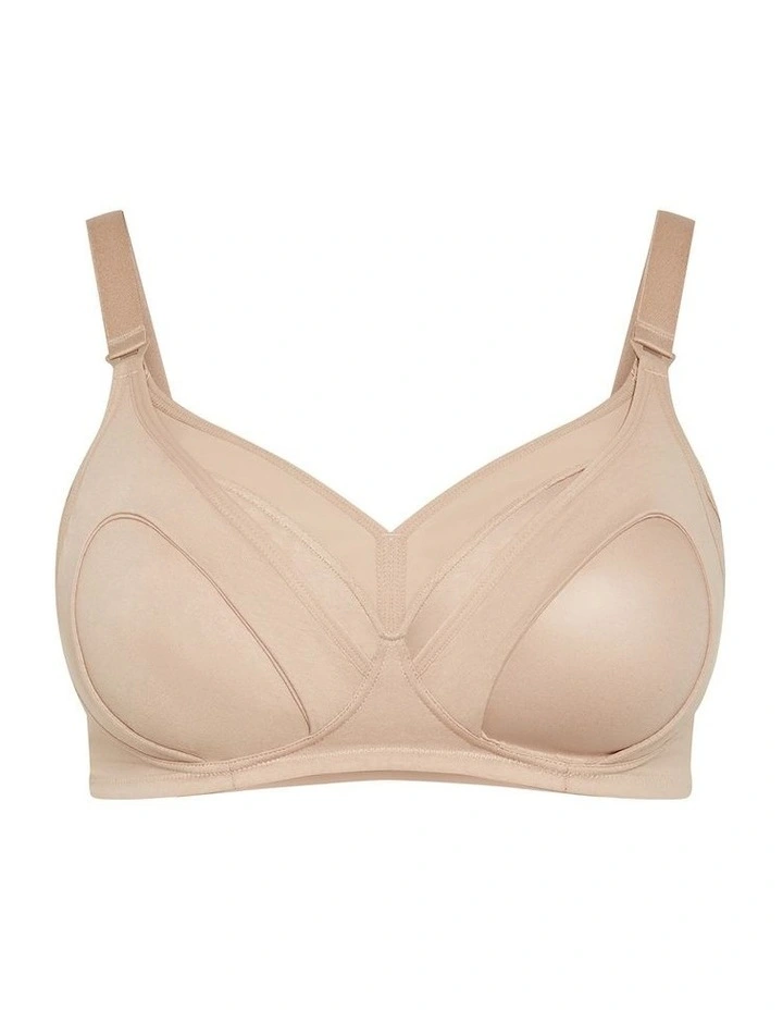 Wireless Maternity Bra in Latte image 3