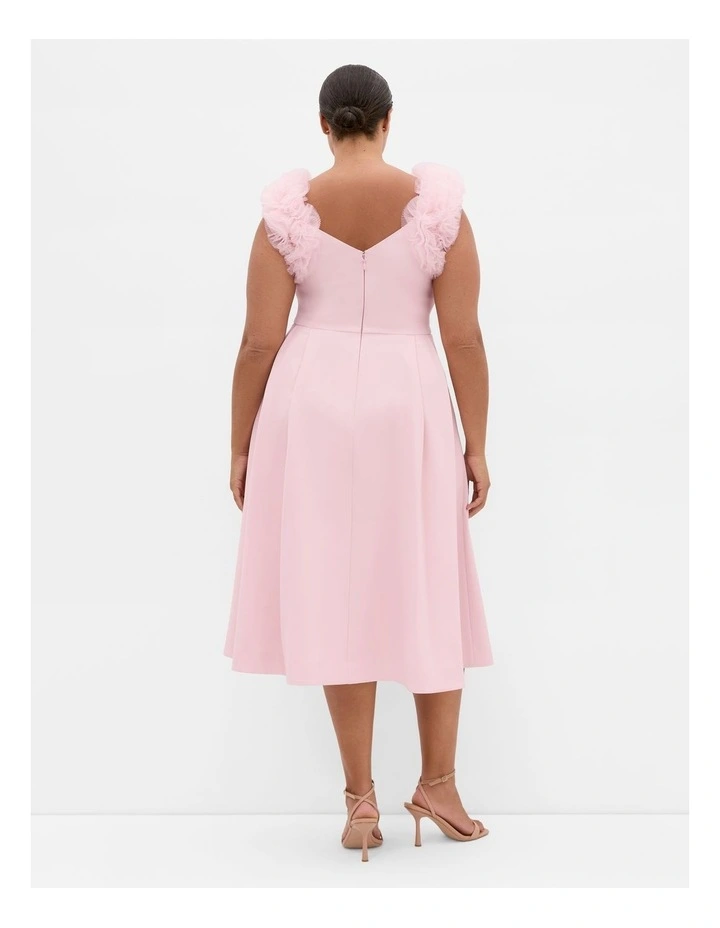 Roselyn Ruffle Tulle Midi Dress in Heavenly Pink image 2