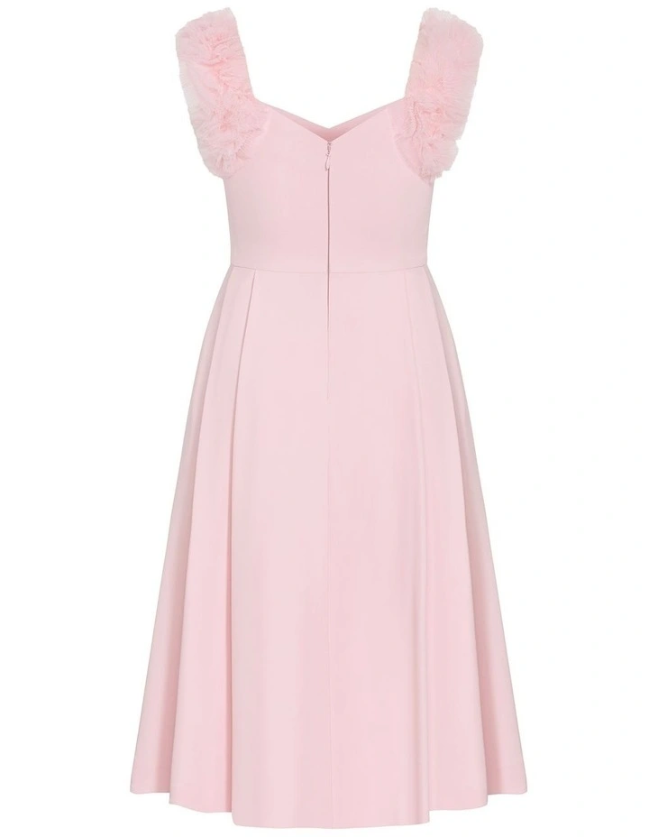 Roselyn Ruffle Tulle Midi Dress in Heavenly Pink image 4