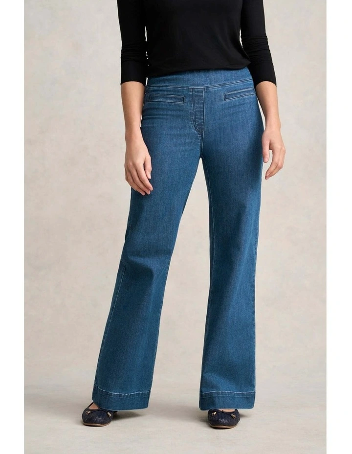 Bengajean(R) Le Flare - Washed Mid Indigo image 1