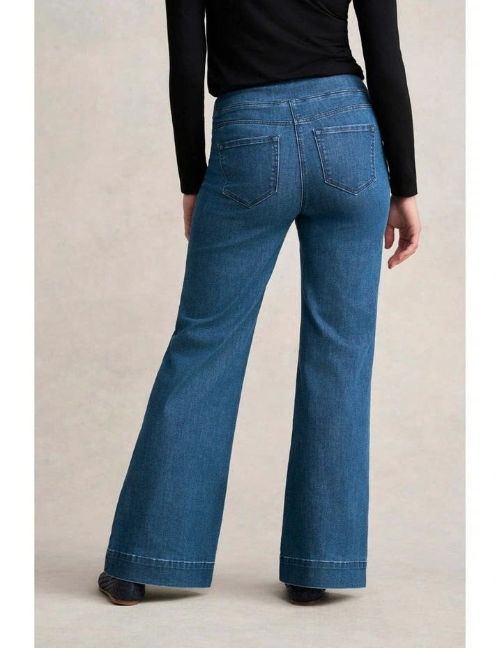 Bengajean(R) Le Flare - Washed Mid Indigo image 4